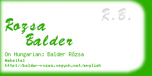 rozsa balder business card